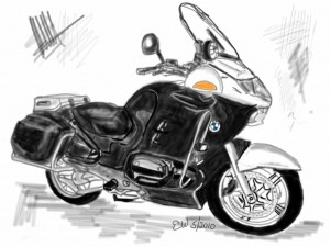 rtp_ipad_drawing rawing of bmw R-1150-RT-P Police motorcycle