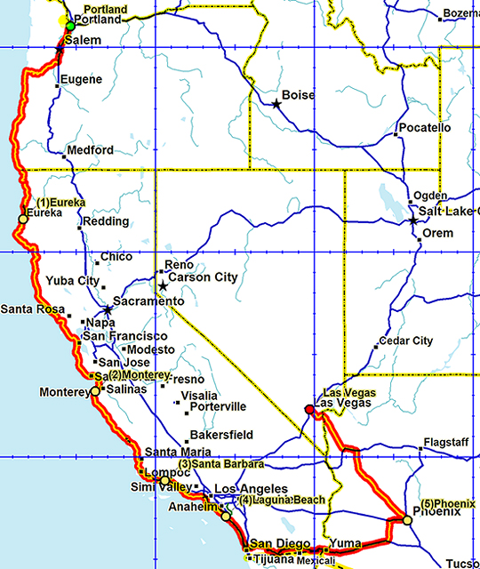 southbound overview map