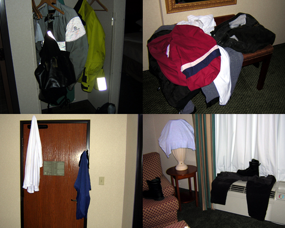 wet clothes everywhere