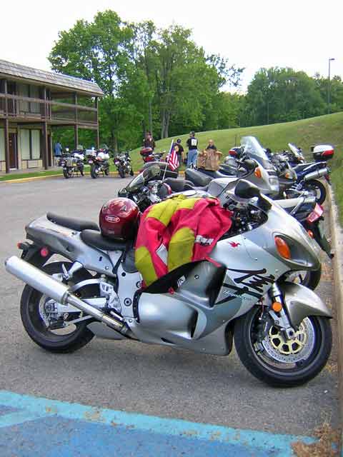 group bikes in parking lot